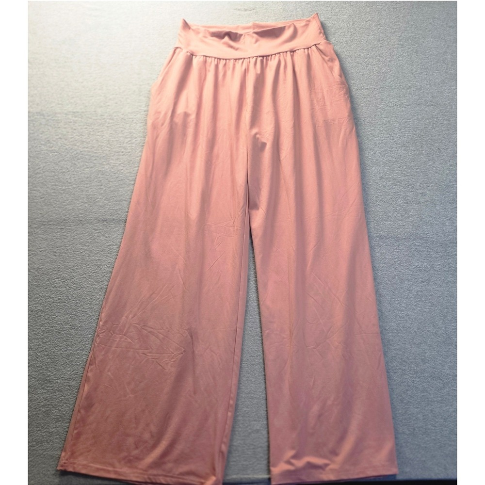 All in Motion Wide Leg Pants Womens 2XL Blush Pink Stretch Pull On Athleisure